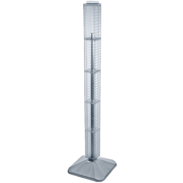 Azar Displays Four-Sided Pegboard Floor Revolving Display Panel Size: 4"W x 60"H 700225-CLR - main